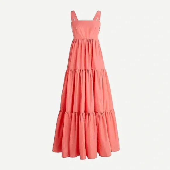 J. Crew | Dresses | J Crew Tiered Maxi Dress In Taffeta Size 2 | Poshmark